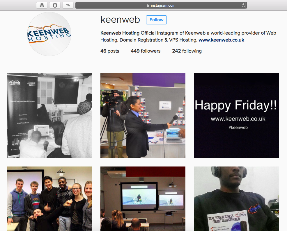 Keenweb Hosting Instagram
